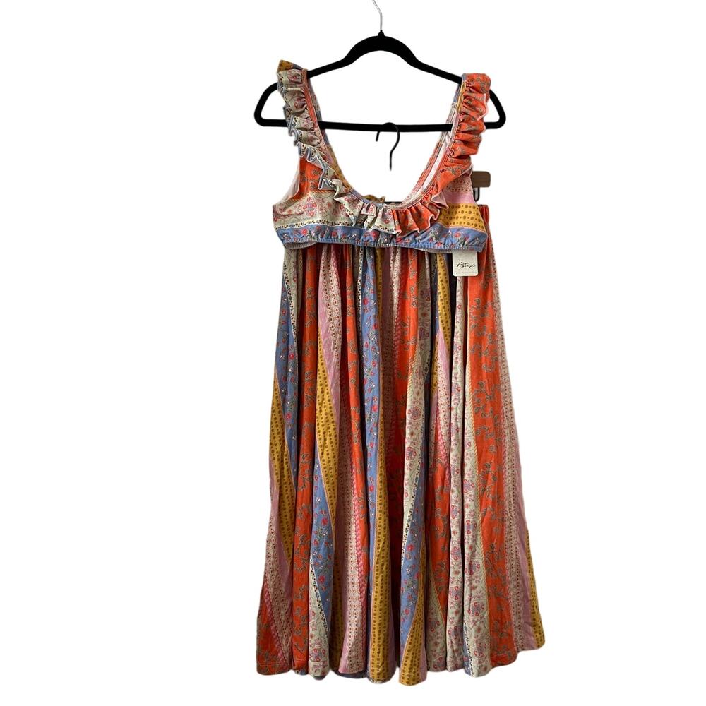 Free People As It Was Two Piece Skirt Set In Oak Multi Tropical Print Size M - Picture 9 of 16